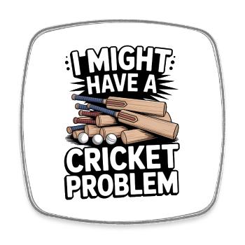 Funny Cricket Saying Vintage Cricket Game - Square fridge magnet - white - Front