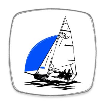RS Feva XL Sailboat Youth Sailing Dinghy Regatta - Square fridge magnet - white - Front