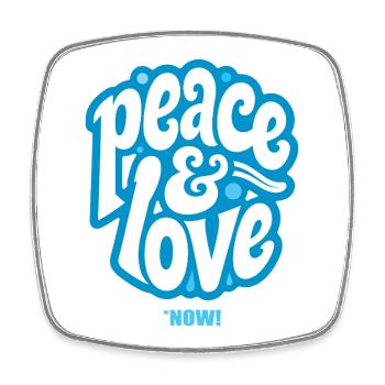 PEACE LOVE #3 - let's talk - Magnet carré - blanc - Devant