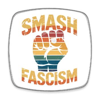 Smash Fascism - T-shirt antifasciste - Magnet carré - blanc - Devant