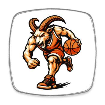 Horned Goat Hoopster - Viereckiger Kühlschrankmagnet - Weiß - Vorne