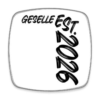 Geselle Est. 2026 - Viereckiger Kühlschrankmagnet - Weiß - Vorne