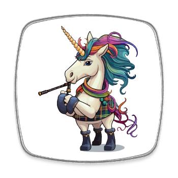 Colorful Unicorn Bagpipes - Square fridge magnet - white - Front