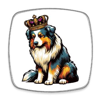 Australian Shepherd Aussie Aussiebesitzer Aussies - Viereckiger Kühlschrankmagnet - Weiß - Vorne