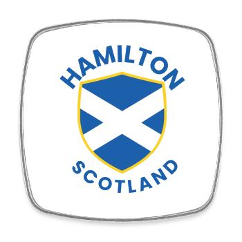 Bouclier écossais avec Saltire Hamilton - Magnet carré - blanc - Devant