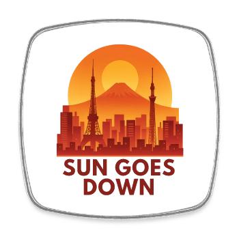 Sonnenuntergang Skyline - Viereckiger Kühlschrankmagnet - Weiß - Vorne
