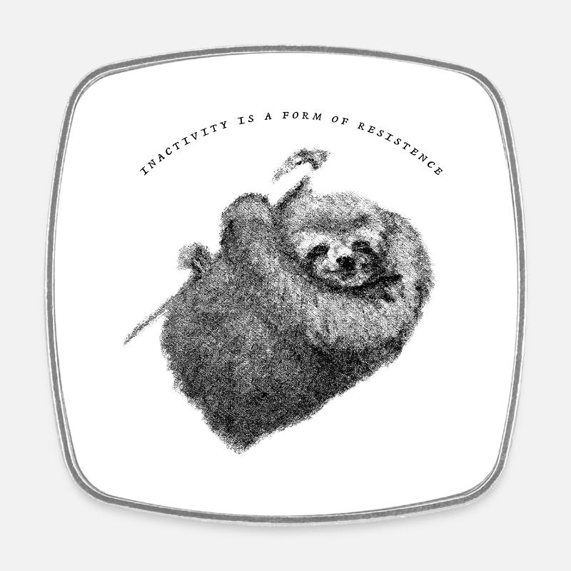 Faultier_Sloth - Square fridge magnet - white