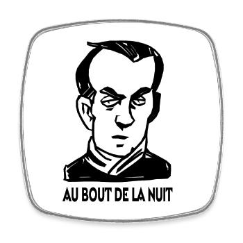 Portrait Louis-Ferdinand Céline - Magnet carré - blanc - Devant