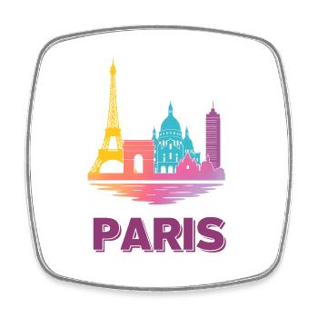 Paris Farbverlauf Skyline Silhouette - Viereckiger Kühlschrankmagnet - Weiß - Vorne