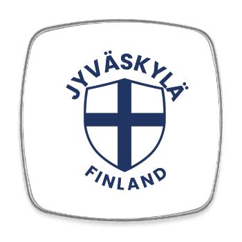 Emblème du bouclier finlandais avec croix - Magnet carré - blanc - Devant