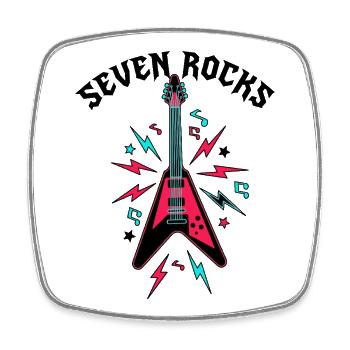 Guitare d’anniversaire de 7 ans de Seven Rocks - Magnet carré - blanc - Devant