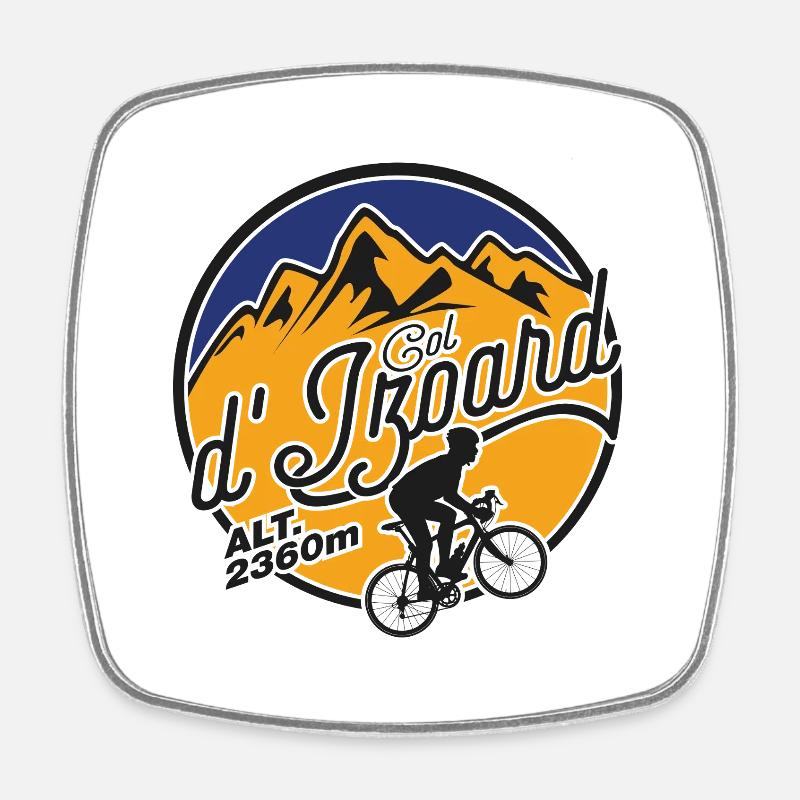 Mountain Biking Alps 2360m - Square fridge magnet - white