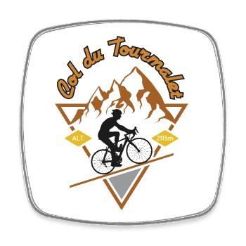 Col du Tourmalet Vintage Bike - Square fridge magnet - white - Front