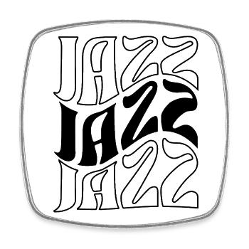 Conception audacieuse du logo de la musique jazz - Magnet carré - blanc - Devant