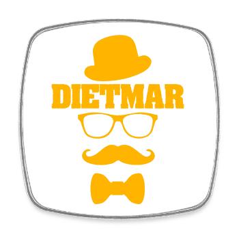 Schnauzer Dietmar - Square fridge magnet - white - Front