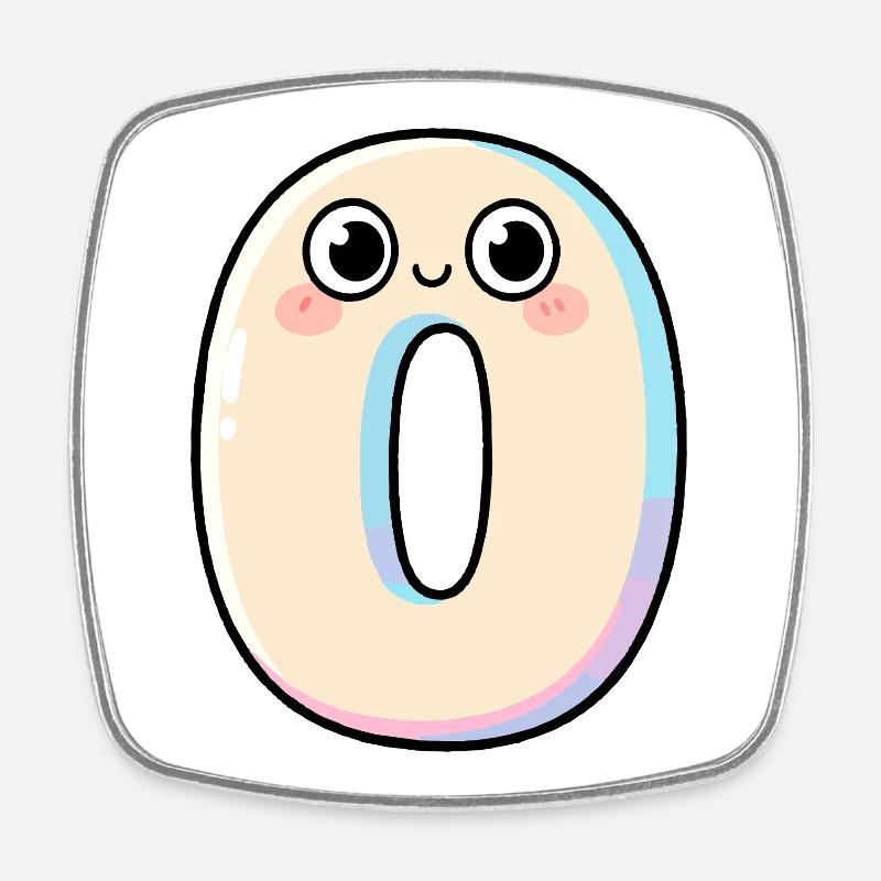 Zero Kawaii Smiling - Square fridge magnet - white
