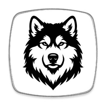 Alaskan Malamute schwaz - Viereckiger Kühlschrankmagnet - Weiß - Vorne