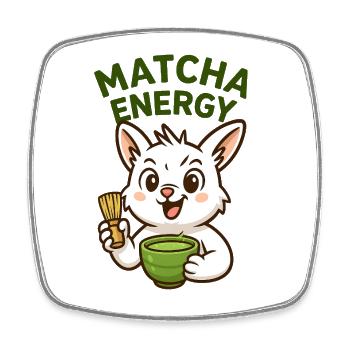 Matcha Energy Bunny Illustration - Magnet carré - blanc - Devant