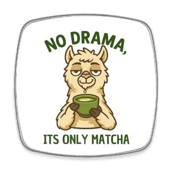 Lama Matcha Ruhe – Kein Drama - Viereckiger Kühlschrankmagnet - Weiß - Vorne