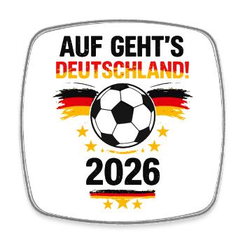 Allons-y, Allemagne – Football Fan Design 2026 - Magnet carré - blanc - Devant