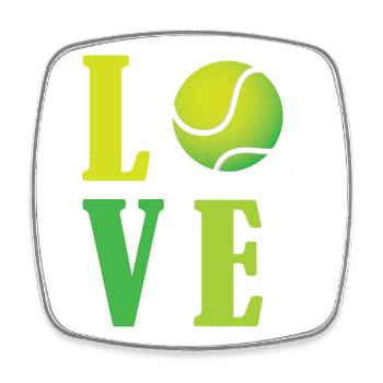 J’adore le tennis - Magnet carré - blanc - Devant