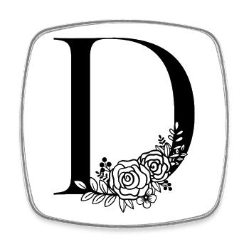 Alphabet D - Viereckiger Kühlschrankmagnet - Weiß - Vorne