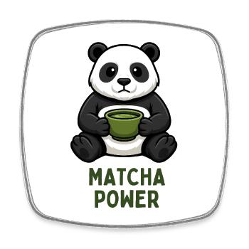 Matcha Kraft Panda - Viereckiger Kühlschrankmagnet - Weiß - Vorne