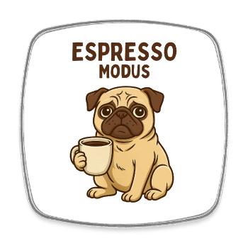 Espresso Modus Pug - Magnet carré - blanc - Devant