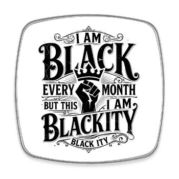 Blackity Black Ity Celebrating Black Heritage - Square fridge magnet - white - Front