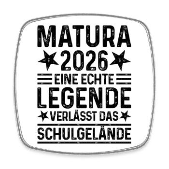Matura 2026: A legend leaves the school grounds - Square fridge magnet - white - Front