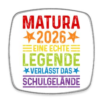 Matura 2026: A legend leaves the school grounds - Square fridge magnet - white - Front