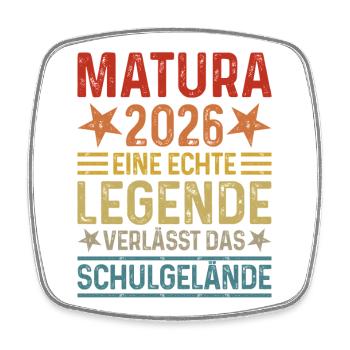 Matura 2026: A legend leaves the school grounds - Square fridge magnet - white - Front