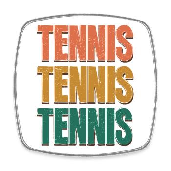 Tennis Trois Lettres en Dégradé de Couleur - Magnet carré - blanc - Devant