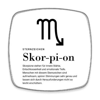 Signe du zodiaque Scorpion - Magnet carré - blanc - Devant