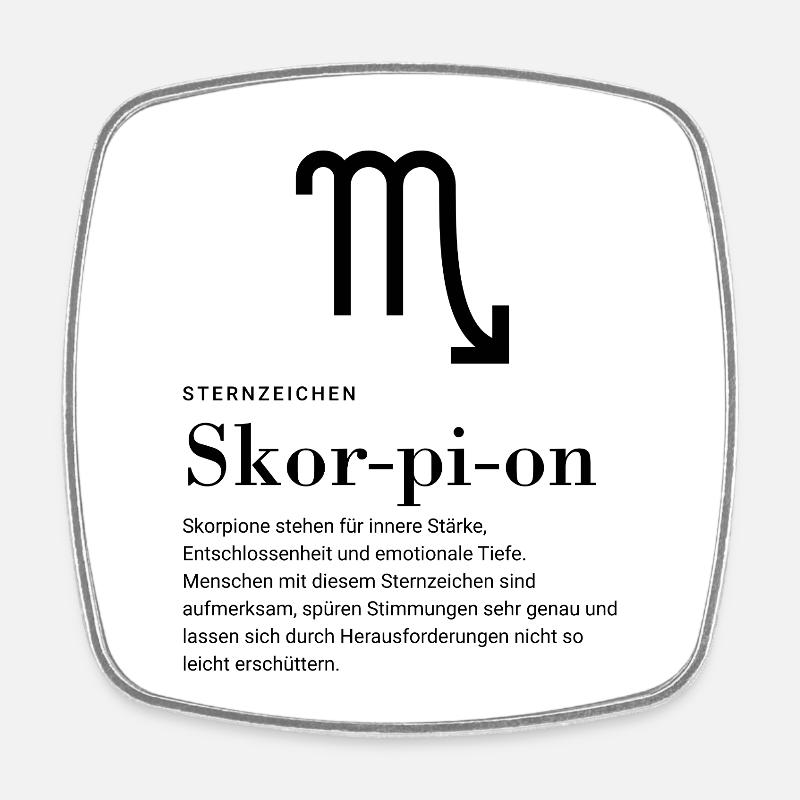 Zodiac sign Scorpio - Square fridge magnet - white