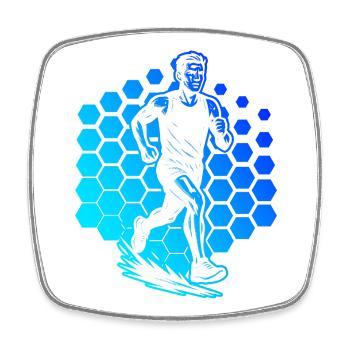 Running motif for real lovers - Square fridge magnet - white - Front