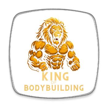 King of Bodybuilding - Square fridge magnet - white - Front