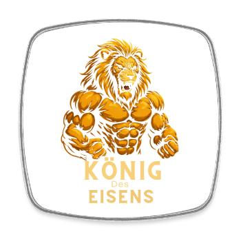 König des Eisens - Viereckiger Kühlschrankmagnet - Weiß - Vorne
