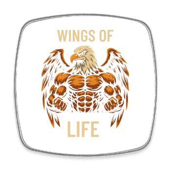 Ailes de la vie – Muscles d’aigle - Magnet carré - blanc - Devant