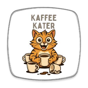 Coffee Hangover Cartoon - Square fridge magnet - white - Front