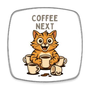 CoffeeKitten CoffeeNext - Square fridge magnet - white - Front