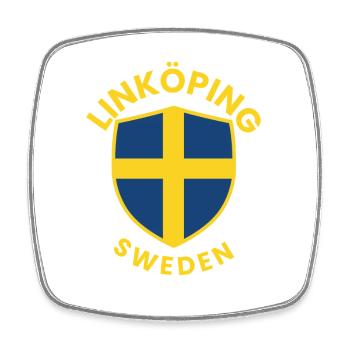 Linköping Sweden Shield Tee - Viereckiger Kühlschrankmagnet - Weiß - Vorne