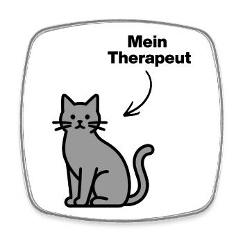 MEIN THERAPEUT: KATZE! FELLNASENLIEBE, CATLOVER - Viereckiger Kühlschrankmagnet - Weiß - Vorne