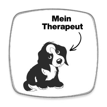MEIN HUND IST MEIN THERAPEUT! 🐶 DOGLOVER SEELE - Viereckiger Kühlschrankmagnet - Weiß - Vorne