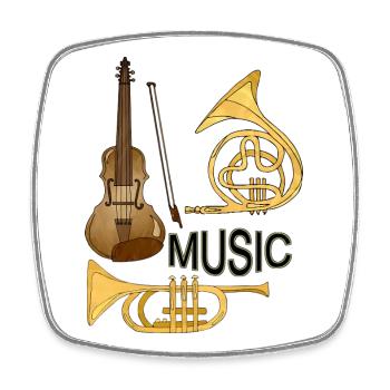 Musikinstrumente - Viereckiger Kühlschrankmagnet - Weiß - Vorne