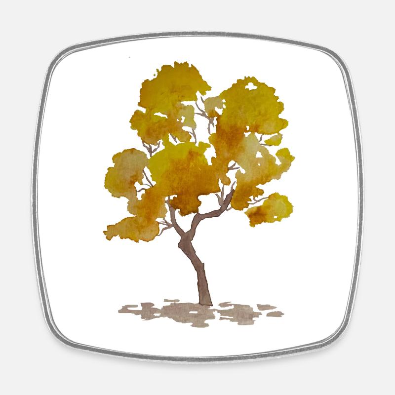 Herbstbaum - Viereckiger Kühlschrankmagnet - Weiß