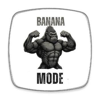 Banana Mode Muscle Gorilla - Square fridge magnet - white - Front