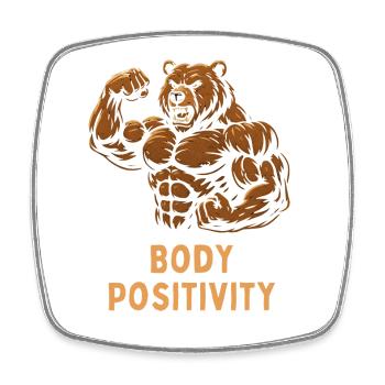 Strong Bear Body Positivity - Square fridge magnet - white - Front