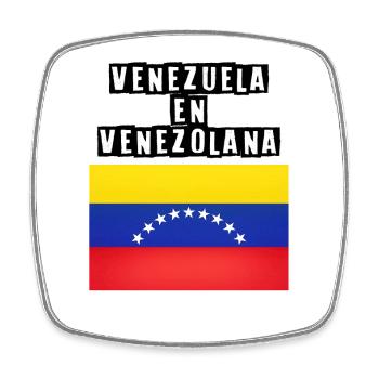 Venezuelas Flaggenbogen der Sterne - Viereckiger Kühlschrankmagnet - Weiß - Vorne