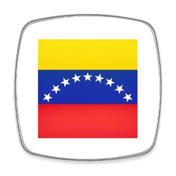 Venezuela-Flaggenbogen-Sterne - Viereckiger Kühlschrankmagnet - Weiß - Vorne